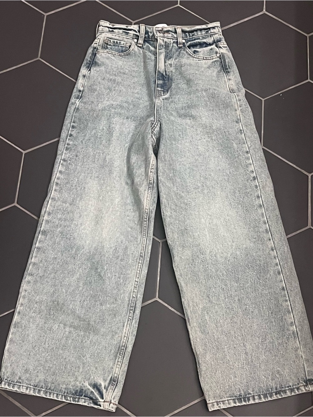 High-Rise Wide-Leg Jeans Light Blue Wash Women's Flare & Wide Leg FIT like Small